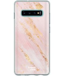 HappyCase Galaxy S10 Flexibel TPU Hoesje Pink Marmer Print