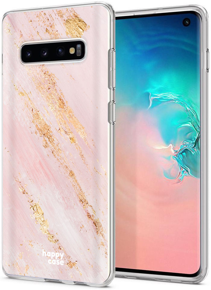 HappyCase Galaxy S10 Flexibel TPU Hoesje Pink Marmer Print afbeelding 2