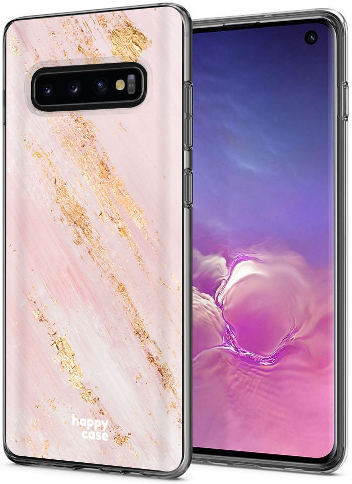 HappyCase Galaxy S10 Flexibel TPU Hoesje Pink Marmer Print afbeelding 7