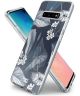 HappyCase Galaxy S10 Plus Flexibel TPU Hoesje Blue Leaves Print
