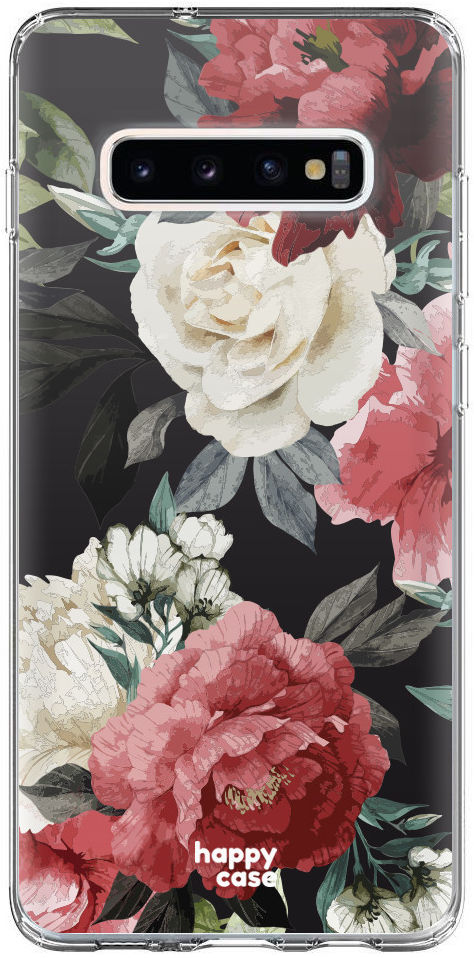 HappyCase Galaxy S10 Plus Flexibel TPU Hoesje Rozen Print afbeelding 1