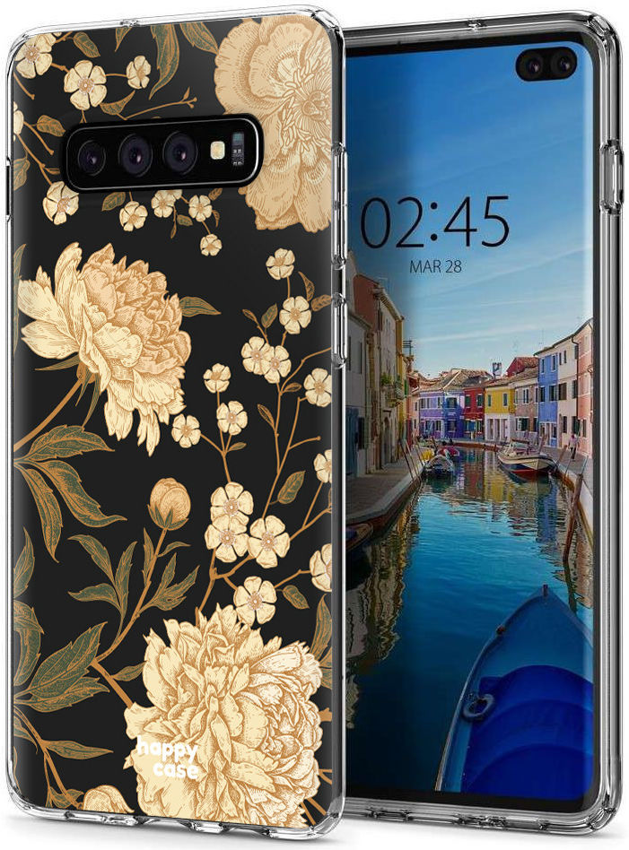HappyCase Galaxy S10 Plus Flexibel TPU Hoesje Gele Rozen Print afbeelding 4