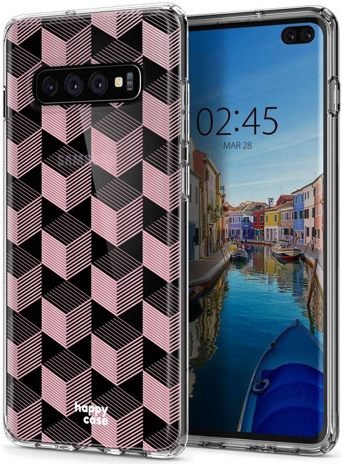 HappyCase Galaxy S10 Plus Flexibel TPU Hoesje Blokjes Print afbeelding 5
