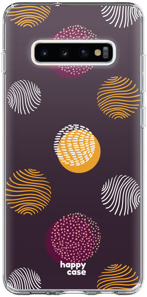 HappyCase Galaxy S10 Plus Flexibel TPU Hoesje Cirkels Print afbeelding 1