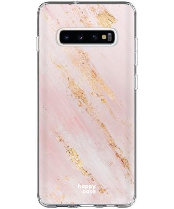 HappyCase Galaxy S10 Plus Flexibel TPU Hoesje Pink Marmer Print Hoesjes