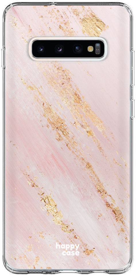 HappyCase Galaxy S10 Plus Flexibel TPU Hoesje Pink Marmer Print afbeelding 1