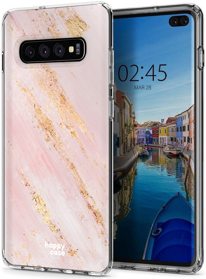 HappyCase Galaxy S10 Plus Flexibel TPU Hoesje Pink Marmer Print afbeelding 8