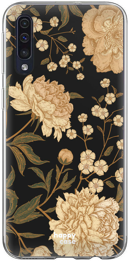 HappyCase Samsung Galaxy A70 Flexibel TPU Hoesje Gele Rozen Print afbeelding 1