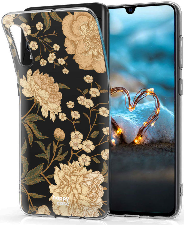 HappyCase Samsung Galaxy A70 Flexibel TPU Hoesje Gele Rozen Print afbeelding 2