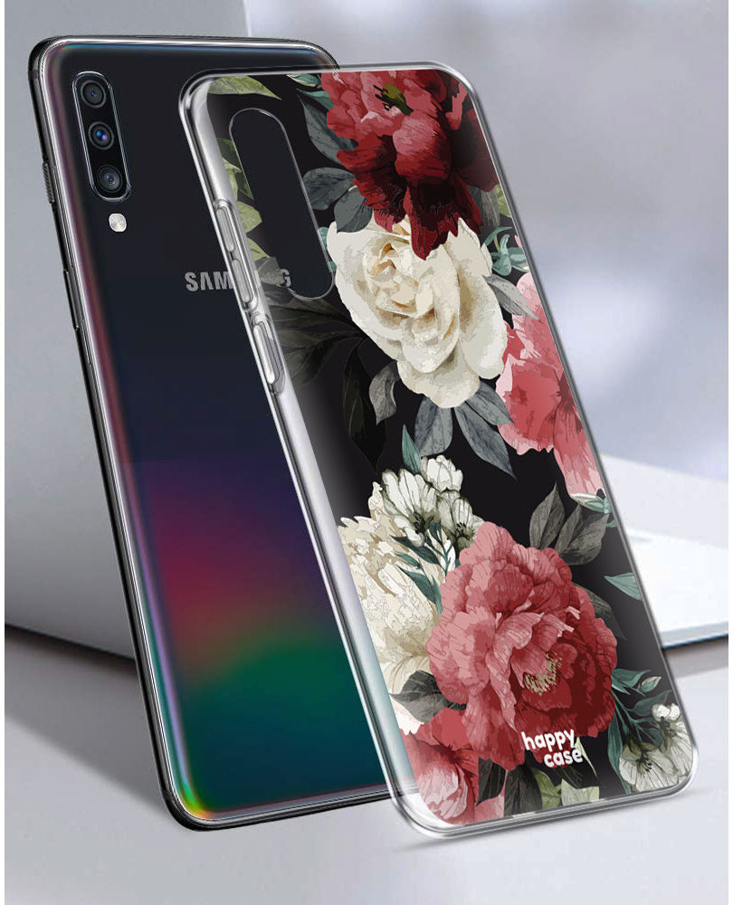 HappyCase Samsung Galaxy A70 Flexibel TPU Hoesje Rozen Print afbeelding 4