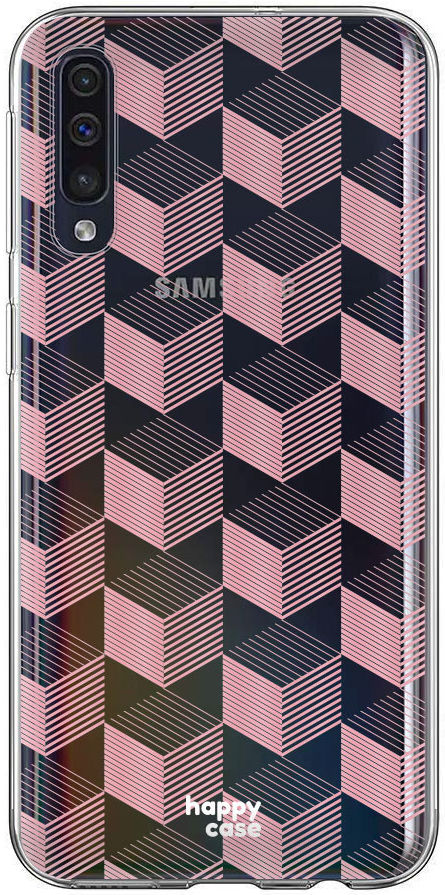 HappyCase Samsung Galaxy A70 Flexibel TPU Hoesje Blokjes Print afbeelding 1