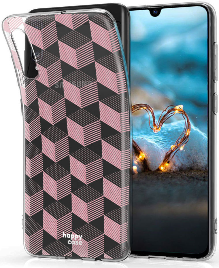 HappyCase Samsung Galaxy A70 Flexibel TPU Hoesje Blokjes Print afbeelding 2