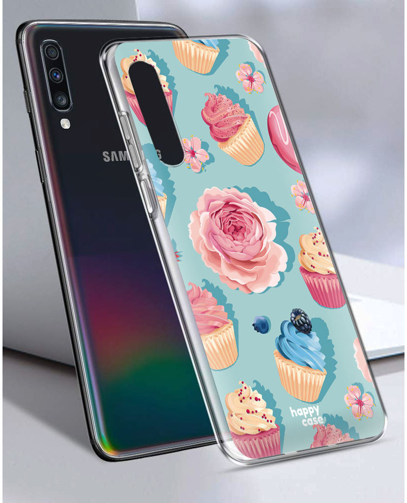 HappyCase Samsung Galaxy A70 Flexibel TPU Hoesje Toetjes Print afbeelding 4