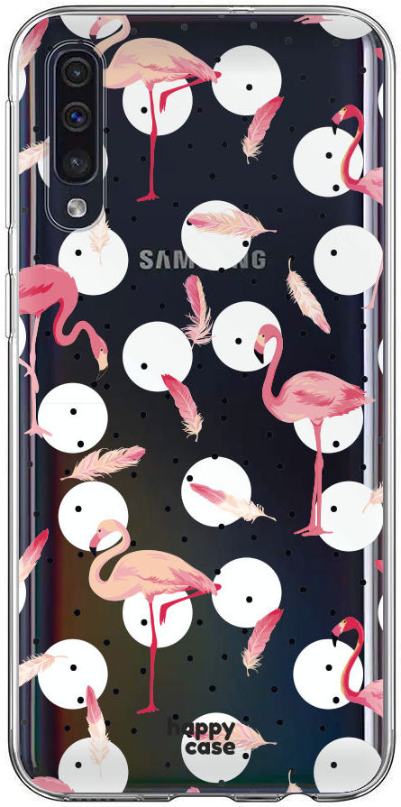 HappyCase Samsung Galaxy A70 Flexibel TPU Hoesje Flamingo Print afbeelding 1