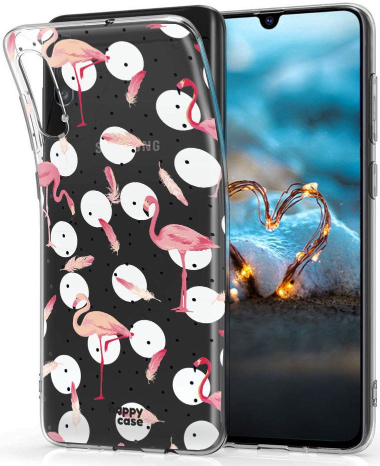HappyCase Samsung Galaxy A70 Flexibel TPU Hoesje Flamingo Print afbeelding 2