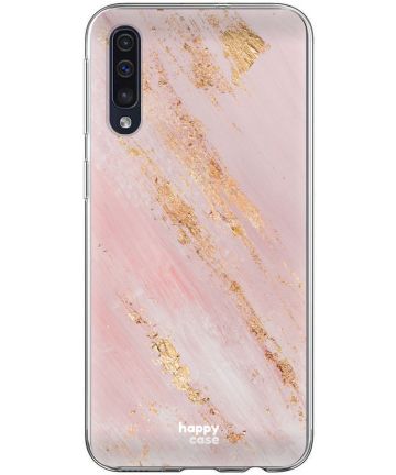 HappyCase Samsung Galaxy A70 Flexibel TPU Hoesje Pink Marmer Print Hoesjes
