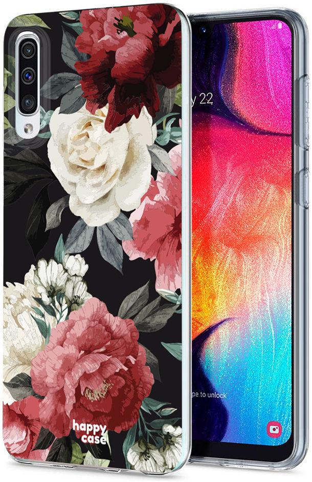HappyCase Samsung Galaxy A50 Hoesje Flexibel TPU Rozen Print afbeelding 2