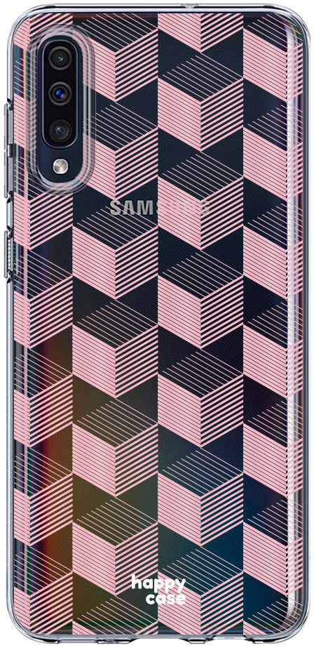 HappyCase Samsung Galaxy A50 Hoesje Flexibel TPU Blokjes Print afbeelding 1