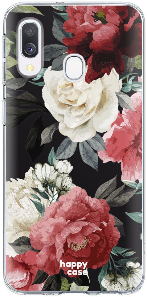 HappyCase Samsung Galaxy A40 Flexibel TPU Hoesje Rozen Print afbeelding 1