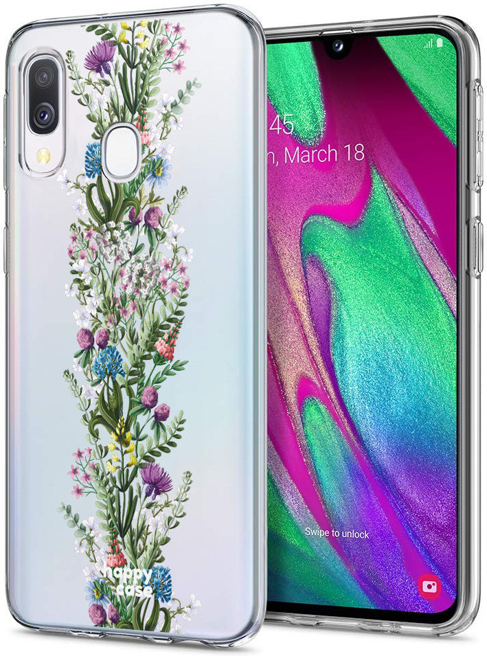 HappyCase Samsung Galaxy A40 Flexibel TPU Hoesje Floral Print afbeelding 2
