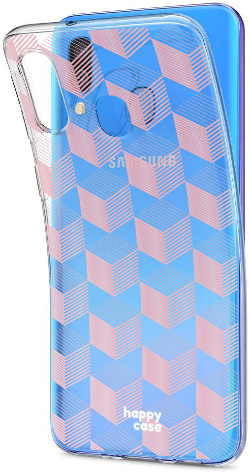 HappyCase Samsung Galaxy A40 Flexibel TPU Hoesje Blokjes Print afbeelding 4