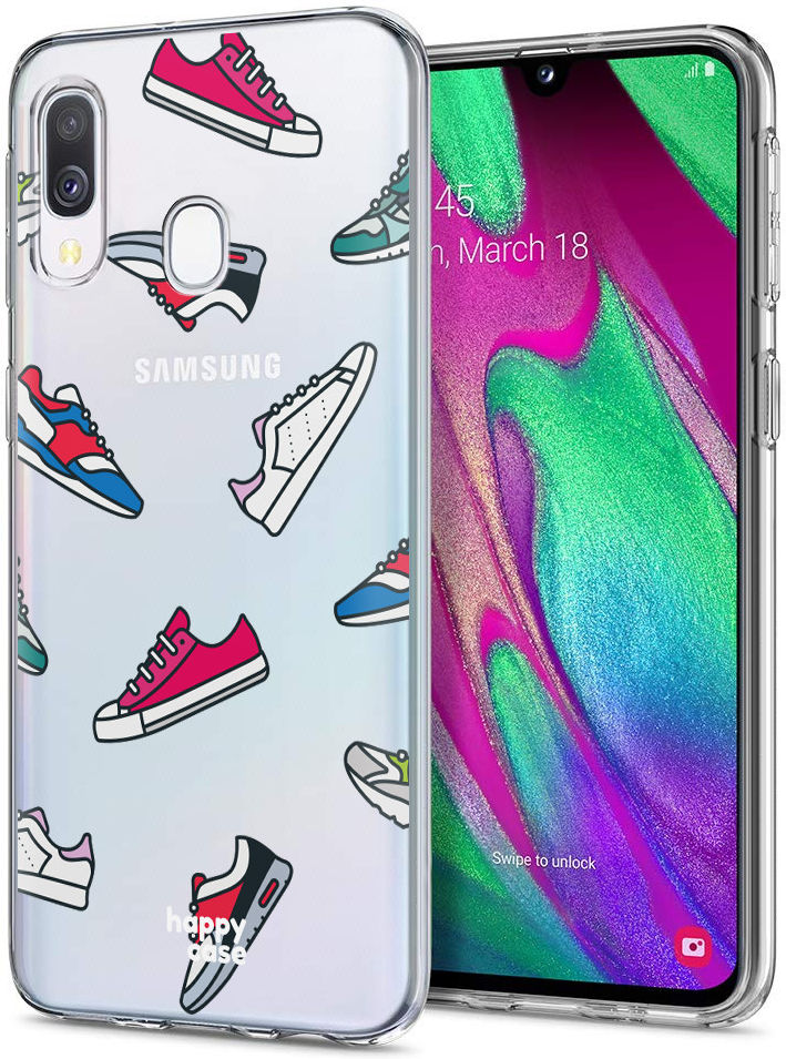 HappyCase Samsung Galaxy A40 Flexibel TPU Hoesje Sneaker Print afbeelding 2