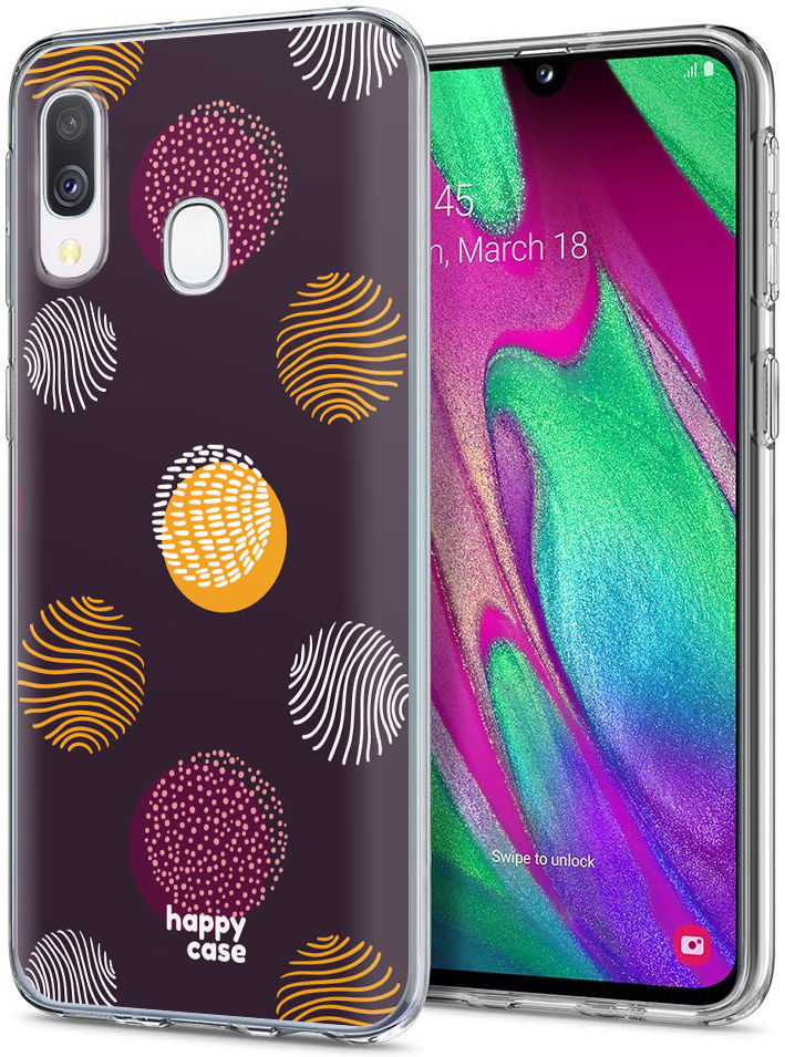 HappyCase Samsung Galaxy A40 Flexibel TPU Hoesje Cirkels Print afbeelding 2