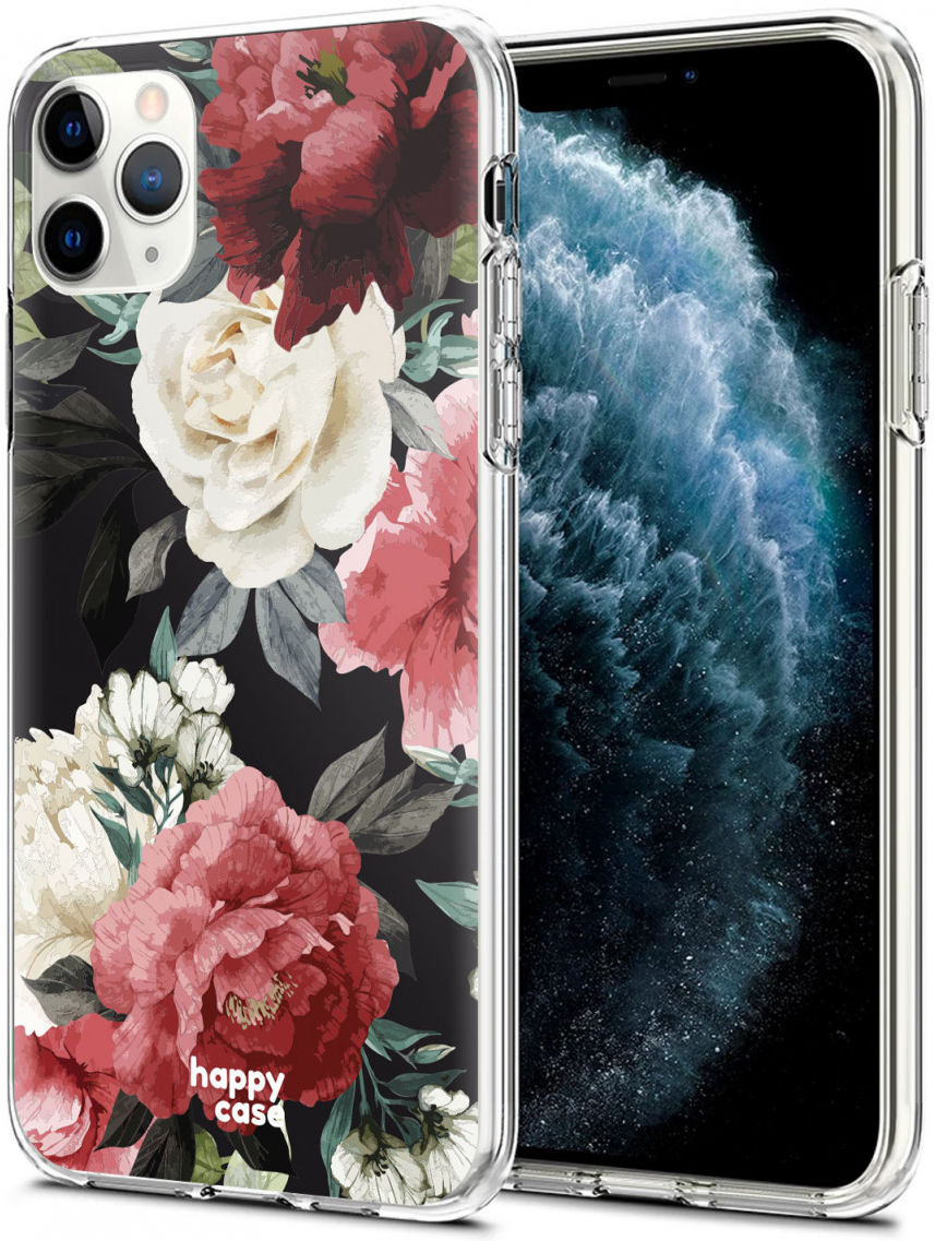 HappyCase iPhone 11 Pro Hoesje Flexibel TPU Rozen Print afbeelding 2