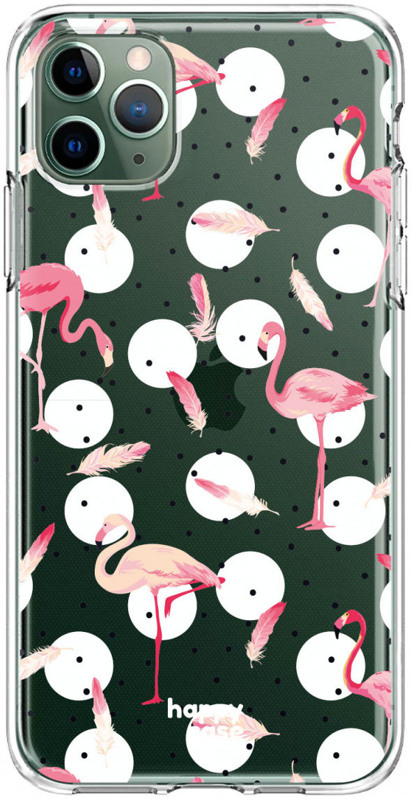 HappyCase iPhone 11 Pro Hoesje Flexibel TPU Flamingo Print afbeelding 1