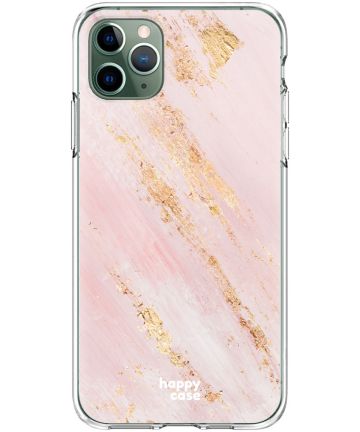 HappyCase iPhone 11 Pro Hoesje Flexibel TPU Pink Marmer Print Hoesjes