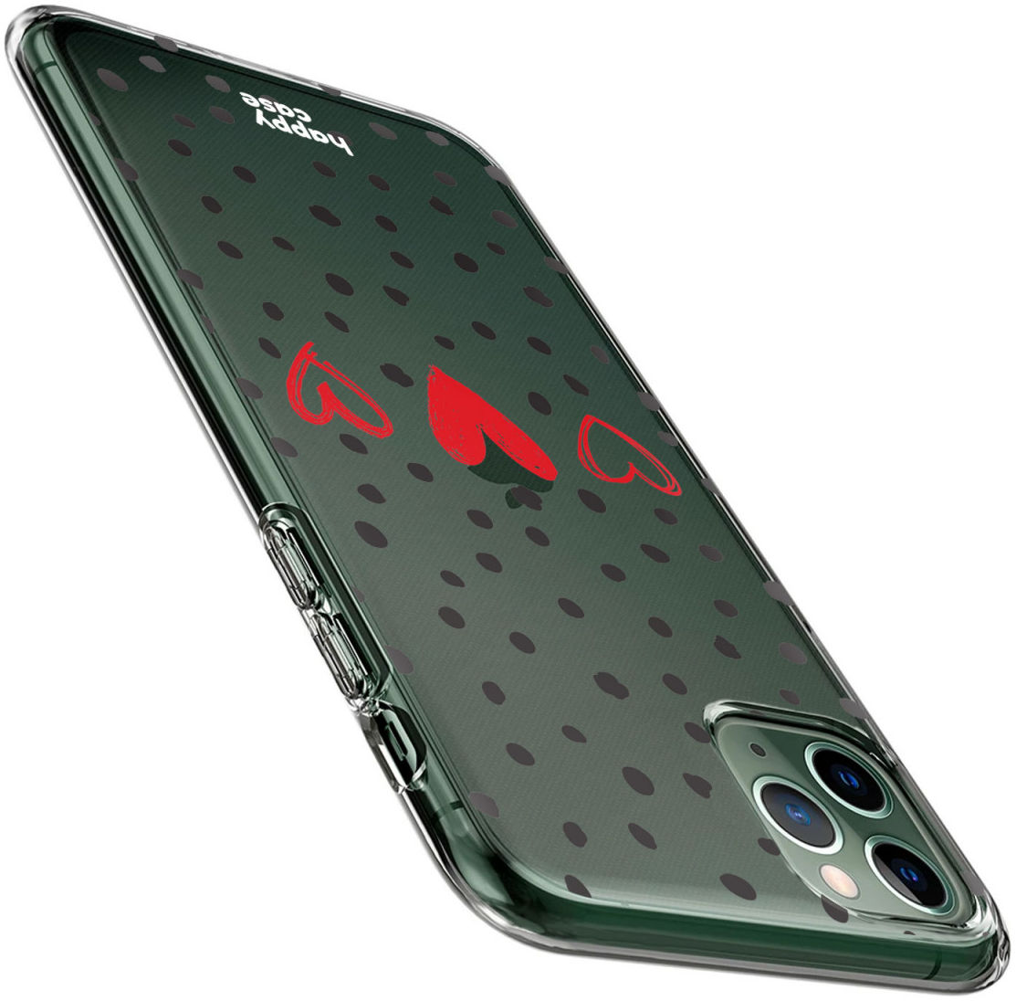 HappyCase iPhone 11 Pro Hoesje Flexibel TPU Stip Hartjes Print afbeelding 4