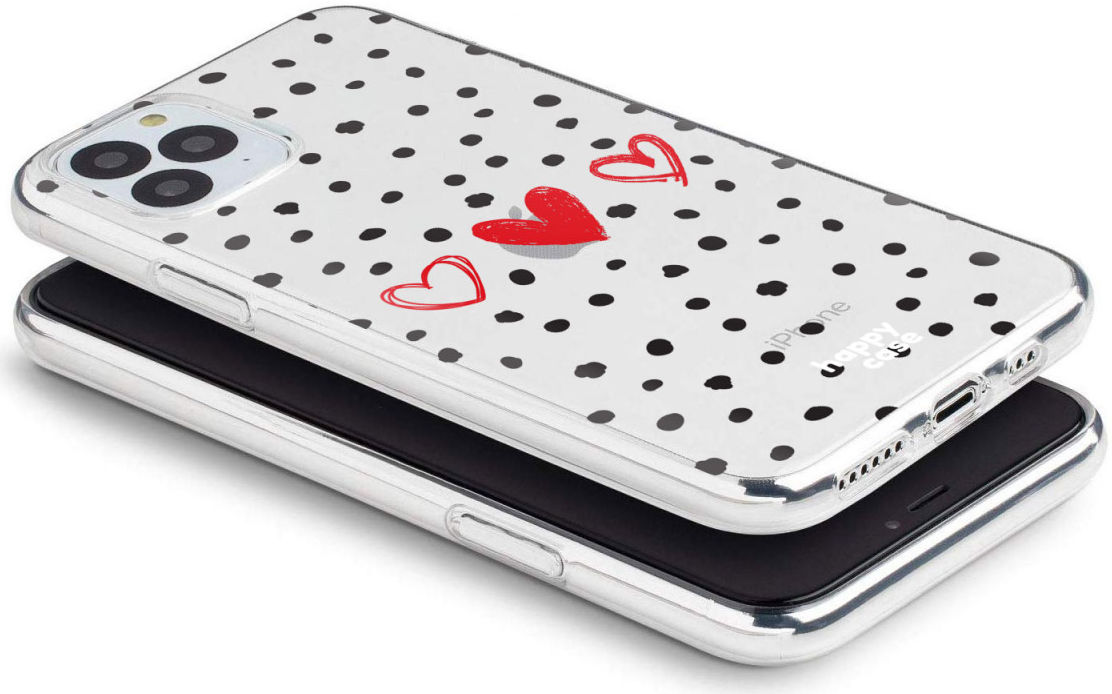 HappyCase iPhone 11 Pro Hoesje Flexibel TPU Stip Hartjes Print afbeelding 5