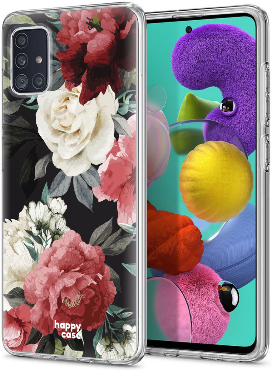 HappyCase Samsung Galaxy A71 Hoesje Flexibel TPU Rozen Print afbeelding 2