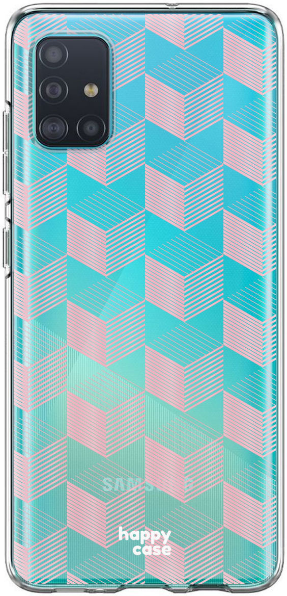 HappyCase Samsung Galaxy A71 Hoesje Flexibel TPU Blokjes Print afbeelding 4