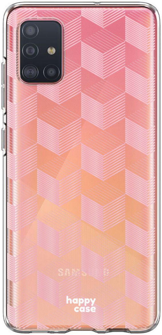 HappyCase Samsung Galaxy A71 Hoesje Flexibel TPU Blokjes Print afbeelding 6