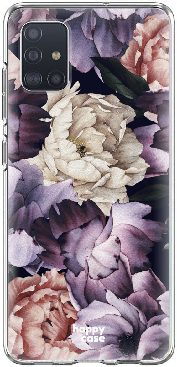 HappyCase Samsung Galaxy A71 Hoesje Flexibel TPU Flower Print afbeelding 1