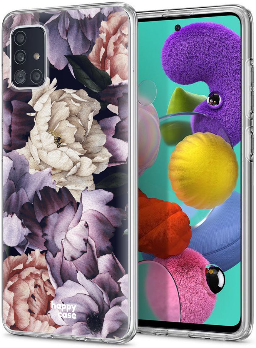 HappyCase Samsung Galaxy A71 Hoesje Flexibel TPU Flower Print afbeelding 2