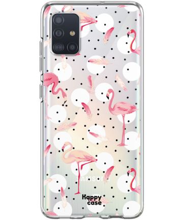 HappyCase Samsung Galaxy A71 Hoesje Flexibel TPU Flamingo Print Hoesjes