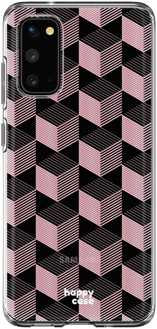 HappyCase Samsung Galaxy S20 Hoesje Flexibel TPU Blokjes Print afbeelding 1