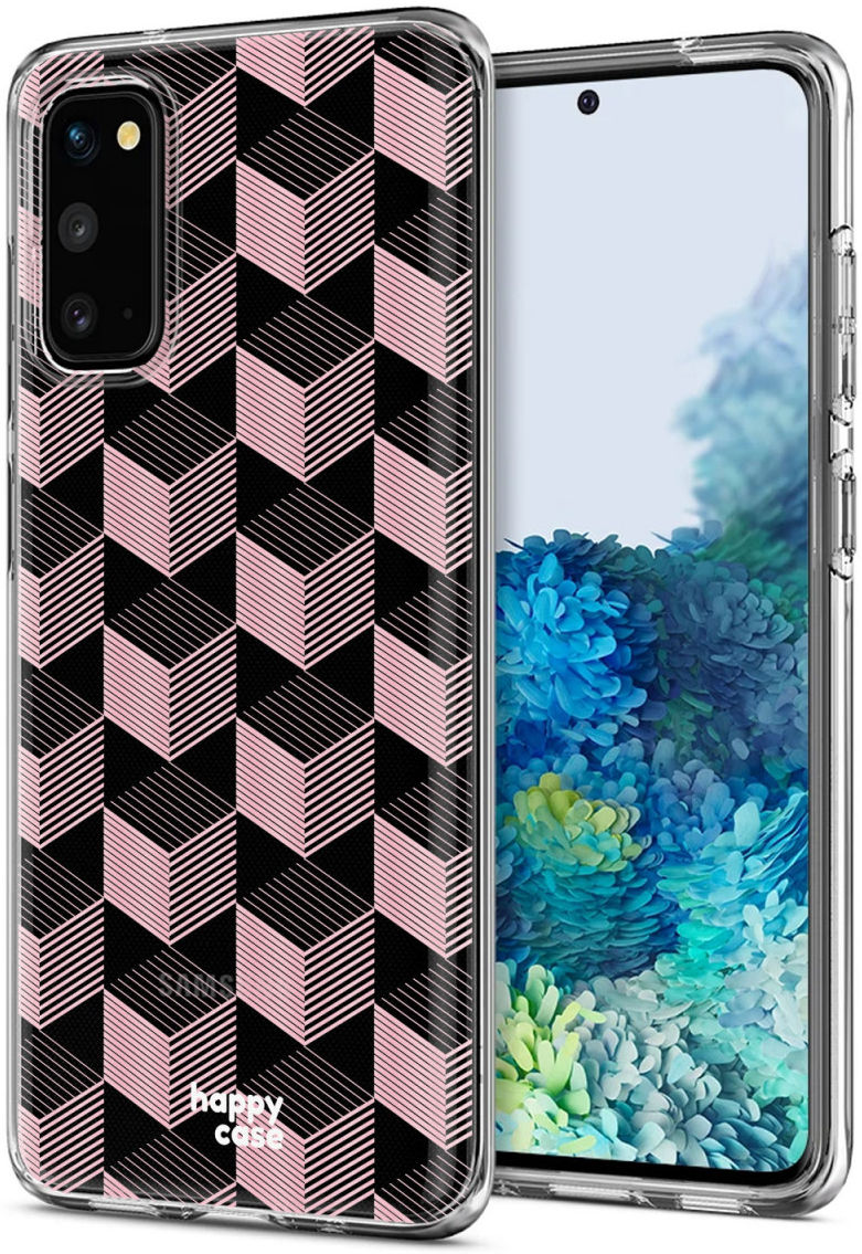 HappyCase Samsung Galaxy S20 Hoesje Flexibel TPU Blokjes Print afbeelding 2