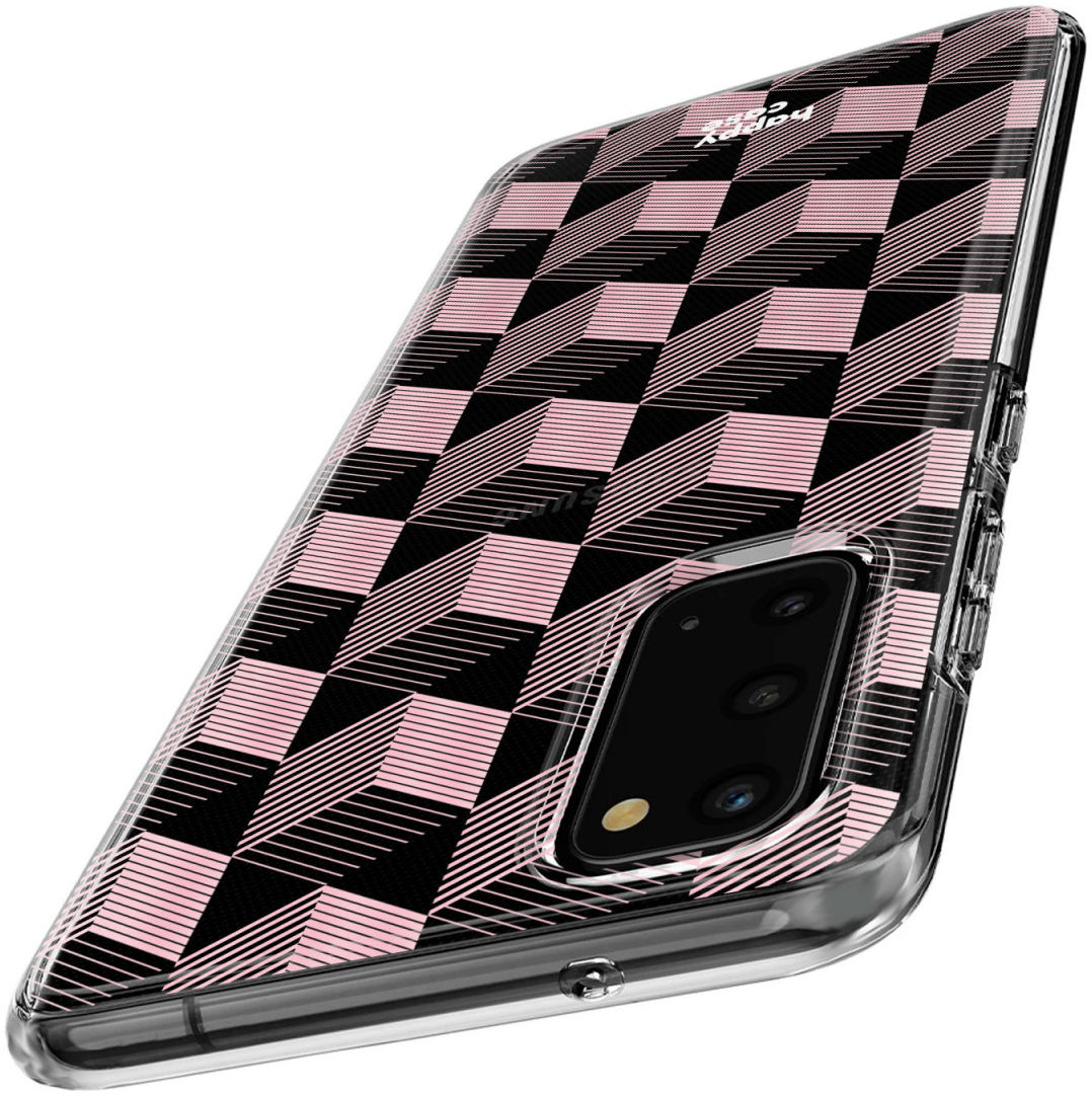 HappyCase Samsung Galaxy S20 Hoesje Flexibel TPU Blokjes Print afbeelding 4