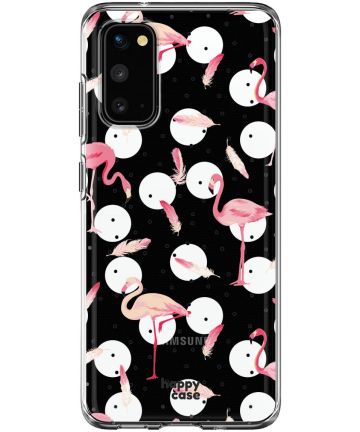 HappyCase Samsung Galaxy S20 Hoesje Flexibel TPU Flamingo Print Hoesjes