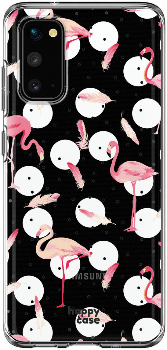 HappyCase Samsung Galaxy S20 Hoesje Flexibel TPU Flamingo Print afbeelding 1