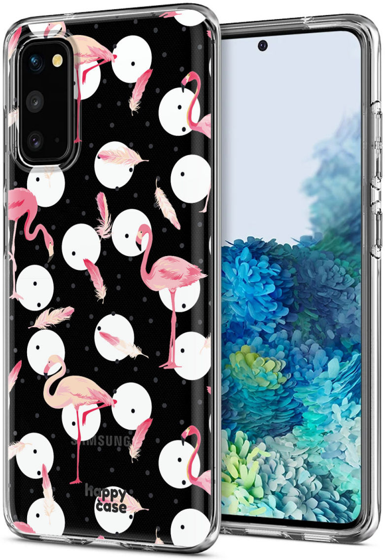 HappyCase Samsung Galaxy S20 Hoesje Flexibel TPU Flamingo Print afbeelding 2