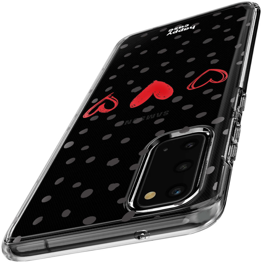 HappyCase Samsung Galaxy S20 Hoesje Flexibel TPU Stip Hartjes Print afbeelding 4