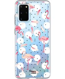 HappyCase Samsung S20 Plus Hoesje Flexibel TPU Flamingo Print