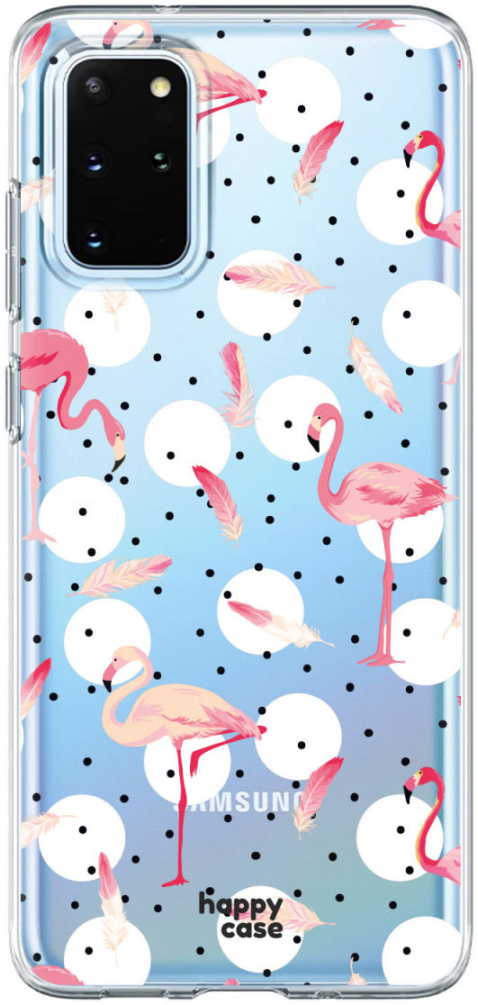 HappyCase Samsung S20 Plus Hoesje Flexibel TPU Flamingo Print afbeelding 1