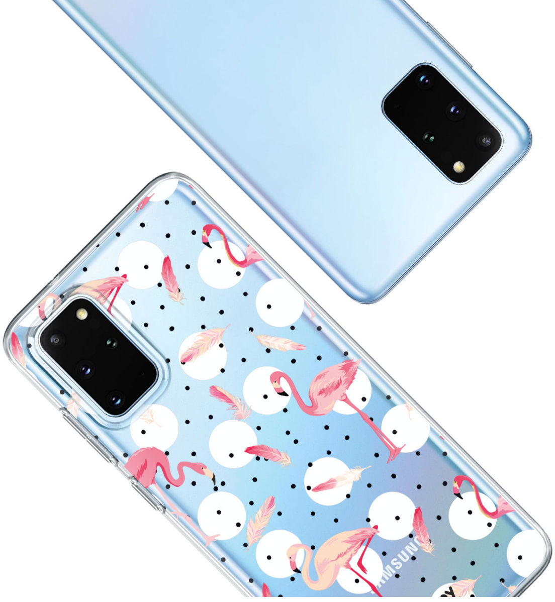 HappyCase Samsung S20 Plus Hoesje Flexibel TPU Flamingo Print afbeelding 6