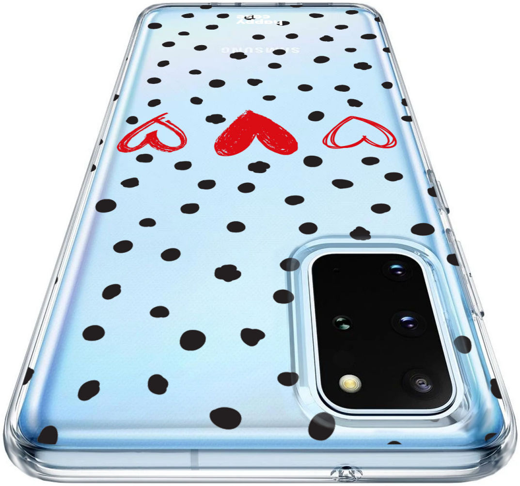 HappyCase Samsung S20 Plus Hoesje Flexibel TPU Stip Hartjes Print afbeelding 5