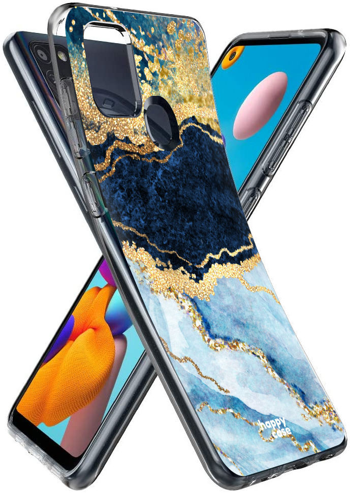 HappyCase Samsung Galaxy A21S Flexibel TPU Hoesje Blue Marble print afbeelding 2